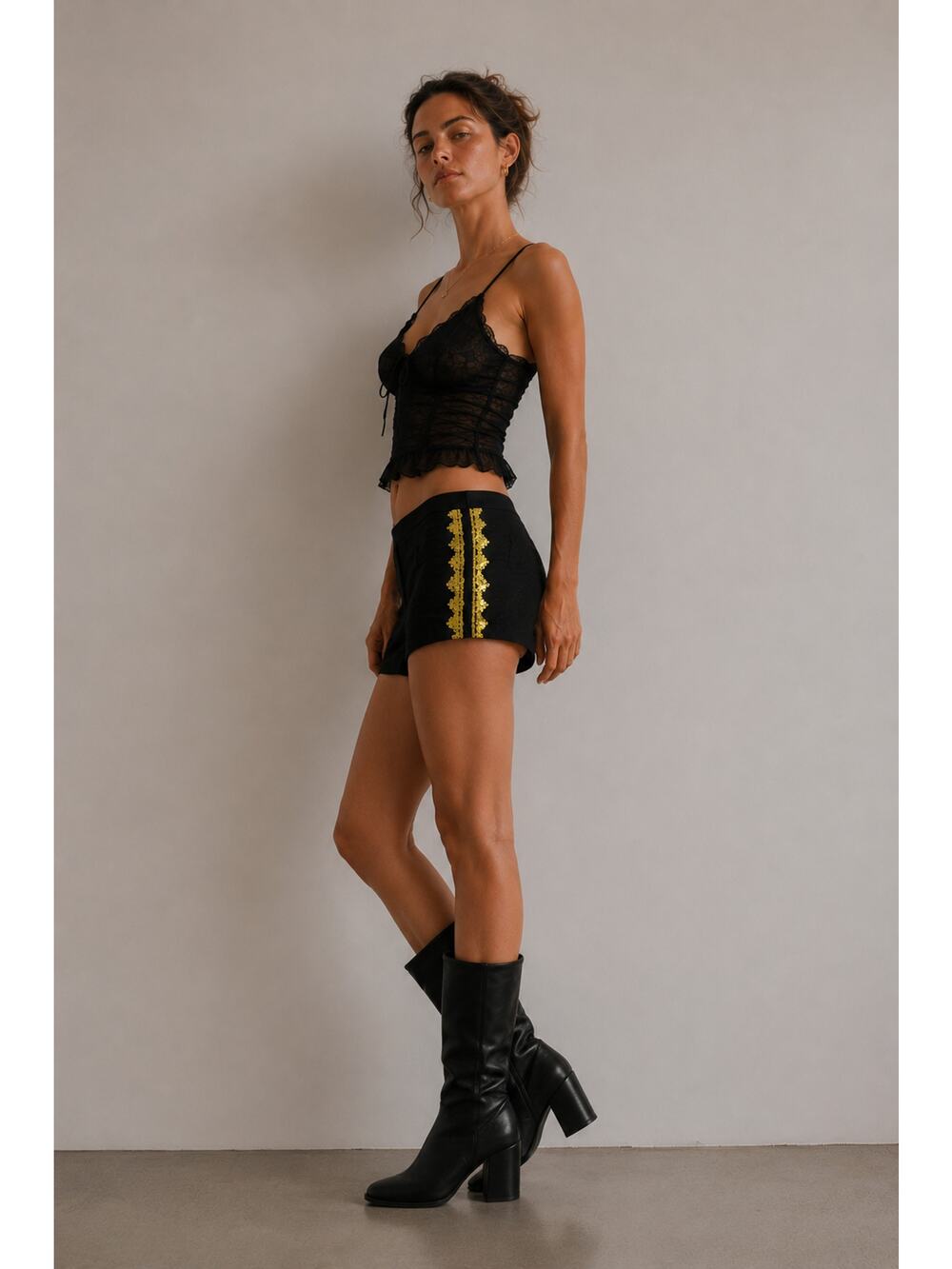 Vintage Guess Black Sequin Side Shorts Micro Y2K Party Club Festival Sz-Small